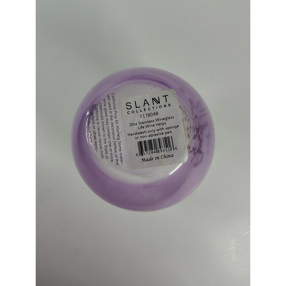 Slant Collections 20 Oz Stemless Wine Glass Purple Rose Gold Life Happens - Picture 6 of 6